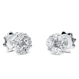 Ohrstecker 18 kt WG, 2 Princ. 0,17 ct, TW-si, 8 Nav. 0,71 ct, TW-si