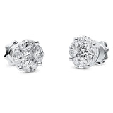 Ohrstecker 18 kt WG, 2 Princ. 0,37 ct, TW-si, 8 Nav. 1,12 ct, TW-si
