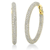 Creolen 18 kt GG, 866 Brill. 13,43 ct, TW-vsi, 2 Rubine 0,02 ct rot