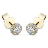 Ohrstecker 18 kt GG, 2 Brill. 0,27 ct, TW-si, 28 Brill. 0,10 ct, TW-si
