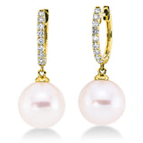 Ohrschmuck 18 kt GG, 18 Brill. 0,22 ct, W-si, 2 SW weiß 9,5 mm