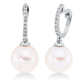 Ohrschmuck 18 kt WG, 18 Brill. 0,11 ct, TW-si, 2 SW weiß 9 mm