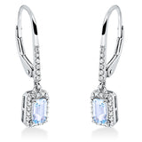 Ohrschmuck 18 kt WG, 48 Brill. 0,14 ct, TW-si, 2 Topase 0,62 ct sky blue