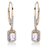 Ohrschmuck 18 kt RG, 48 Brill. 0,14 ct, TW-si, 2 Morganit 0,48 ct pink