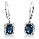 Ohrschmuck 18 kt WG, 80 Brill. 0,39 ct, TW-si, 2 Topase 3,22 ct Lond. blue