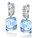 Ohrschmuck 18 kt WG, 32 Brill. 0,26 ct, TW-si, 2 Topase 12,00 ct sky blue
