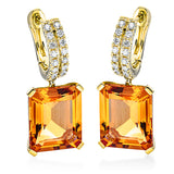 Ohrschmuck 18 kt GG, 32 Brill. 0,26 ct, TW-si, 2 Citrin 8,40 ct mandarin
