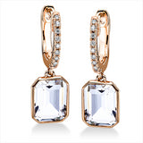 Ohrschmuck 18 kt RG, 18 Brill. 0,08 ct, TW-si, 2 Amethyste 2,80 ct grün