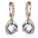 Ohrschmuck 18 kt RG, 14 Brill. 0,22 ct, TW-si, 2 Amethyste 6,70 ct grün