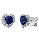 Ohrstecker 18 kt WG, 30 Brill. 0,23 ct, TW-si, 2 Saphire 1,31 ct blau