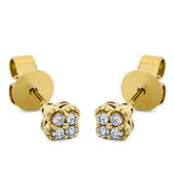 Ohrstecker 18 kt GG, 8 Brill. 0,09 ct, TW-pi