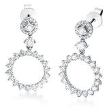 Ohrschmuck 18 kt WG, 36 Brill. 0,75 ct, TW-si, 4 Brill. 0,21 ct, TW-si, 28 Brill. 0,07 ct, TW-si