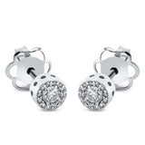 Ohrstecker 18 kt WG, 2 Brill. 0,16 ct, TW-si, 24 Brill. 0,06 ct, TW-si
