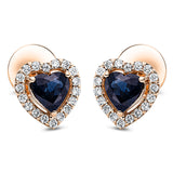 Ohrstecker 18 kt RG, 36 Brill. 0,24 ct, TW-si, 2 Saphire 1,00 ct blau