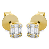 Ohrstecker 18 kt GG, 10 Bag. 0,36 ct, TW-si, 8 Brill. 0,05 ct, TW-si