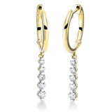 Ohrschmuck 18 kt GG, Fassung rhodiniert, 10 Brill. 0,50 ct, TW-si