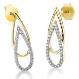 Ohrstecker 18 kt GG, Fassung rhodiniert, 60 Brill. 0,18 ct, TW-si
