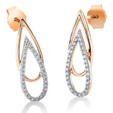 Ohrstecker 18 kt RG, Fassung rhodiniert, 60 Brill. 0,18 ct, TW-si