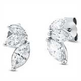 Ohrstecker 18 kt WG, 6 Nav. 0,69 ct, TW-si