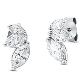 Ohrstecker 18 kt WG, 6 Nav. 0,69 ct, TW-si
