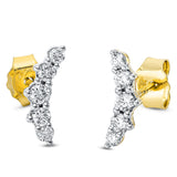 Ohrstecker 18 kt GG, Fassung rhodiniert, 10 Brill. 0,25 ct, TW-si