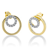 Ohrstecker 18 kt GG, Fassung rhodiniert, 26 Brill. 0,21 ct, TW-si