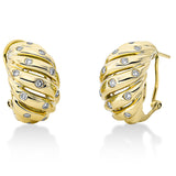 Creolen 18 kt GG, 2 Brill. 0,06 ct, TW-si, 24 Brill. 0,44 ct, TW-si