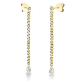Ohrschmuck 18 kt GG, 2 Brill. 0,06 ct, TW-si, 2 Tropfen 0,28 ct, TW-si, 34 Brill. 0,47 ct, TW-si