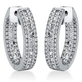 Creolen 18 kt WG, 74 Bag. 0,79 ct, TW-si, 128 Brill. 0,70 ct, TW-si