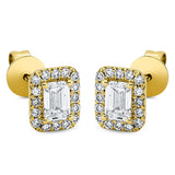 Ohrstecker 18 kt GG, 2 Sm.schliff 0,48 ct, TW-si, 32 Brill. 0,17 ct, TW-si