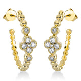 Ohrschmuck 18 kt GG, 12 Brill. 0,38 ct, TW-si, 2 Brill. 0,01 ct, TW-si