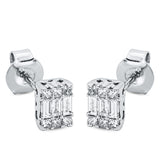 Ohrstecker 18 kt WG, 12 Princ. 0,13 ct, TW-si, 6 Bag. 0,13 ct, TW-si