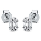 Ohrstecker 18 kt WG, 6 Bag. 0,13 ct, TW-si, 12 Brill. 0,13 ct, TW-si