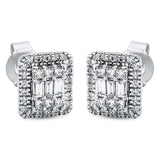 Ohrstecker 18 kt WG, 6 Bag. 0,20 ct, TW-si, 12 Princ. 0,17 ct, TW-si, 44 Brill. 0,18 ct, TW-si