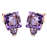 Ohrstecker 18 kt RG, 2 Amethyste 12,60 ct lila, 4 Amethyste 0,50 ct lila