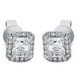 Ohrstecker 18 kt WG, 2 Radiant 1,42 ct, TW-vsi, 36 Brill. 0,32 ct, TW-vsi