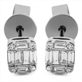 Ohrstecker 18 kt WG, 12 Bag. 0,25 ct, TW-vsi, 8 Brill. 0,04 ct, TW-vsi