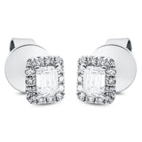 Ohrstecker 18 kt WG, 2 Sm.schliff 0,34 ct, TW-vsi, 28 Brill. 0,15 ct, TW-vsi