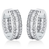 Creolen 18 kt WG, 61 Bag. 1,58 ct, TW-si, 68 Brill. 2,36 ct, TW-si