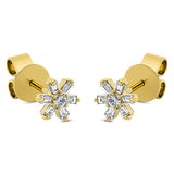 Ohrstecker 18 kt GG, 12 Trap. 0,18 ct, TW-si, 2 Brill. 0,05 ct, TW-si