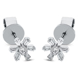 Ohrstecker 18 kt WG, 12 Trap. 0,18 ct, TW-si, 2 Brill. 0,05 ct, TW-si