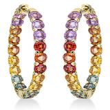 Creolen 18 kt GG, 160 Brill. 0,99 ct, TW-si, 32 Saphire 5,25 ct fancy