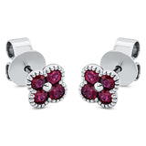 Ohrstecker 18 kt WG, 8 Rubine 0,56 ct rot