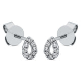 Ohrstecker 18 kt WG, 16 Brill. 0,12 ct, TW-si