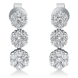 Ohrschmuck 18 kt WG, 12 Brill. 0,27 ct, TW-si, 30 Brill. 1,07 ct, TW-si