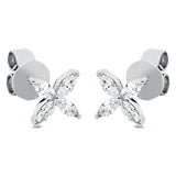 Ohrstecker 18 kt WG, 8 Nav. 0,31 ct, TW-vsi