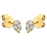 Ohrstecker 18 kt GG, 6 Brill. 0,14 ct, TW-pi, 2 Princ. 0,06 ct, TW-si, 4 Brill. 0,01 ct, TW-pi