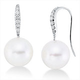 Ohrschmuck 18 kt WG, 12 Brill. 0,32 ct, W-si, 2 SW weiß 11 mm