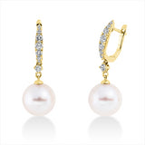 Ohrschmuck 18 kt GG, 16 Brill. 0,38 ct, TW-vsi/si, 2 SW weiß 10,5 mm