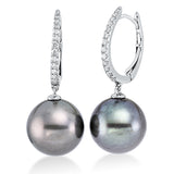 Ohrschmuck 18 kt WG, 26 Brill. 0,20 ct, W-si, 2 TA grau 12 mm